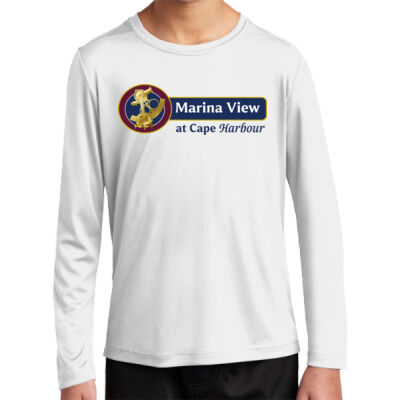 Sport-Tek® Youth Posi-UV® Pro Long Sleeve Tee - White Thumbnail