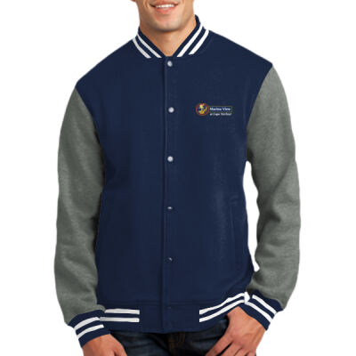 Sport-Tek® Fleece Letterman Jacket - True Navy Thumbnail