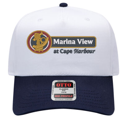 31-069 OTTO CAP® 5 Panel Mid Profile Baseball Cap - WHITE Thumbnail