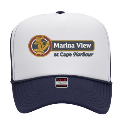 39-165 OTTO CAP® 5 Panel High Crown FOAM Mesh Back Trucker Hat - WHITE Thumbnail